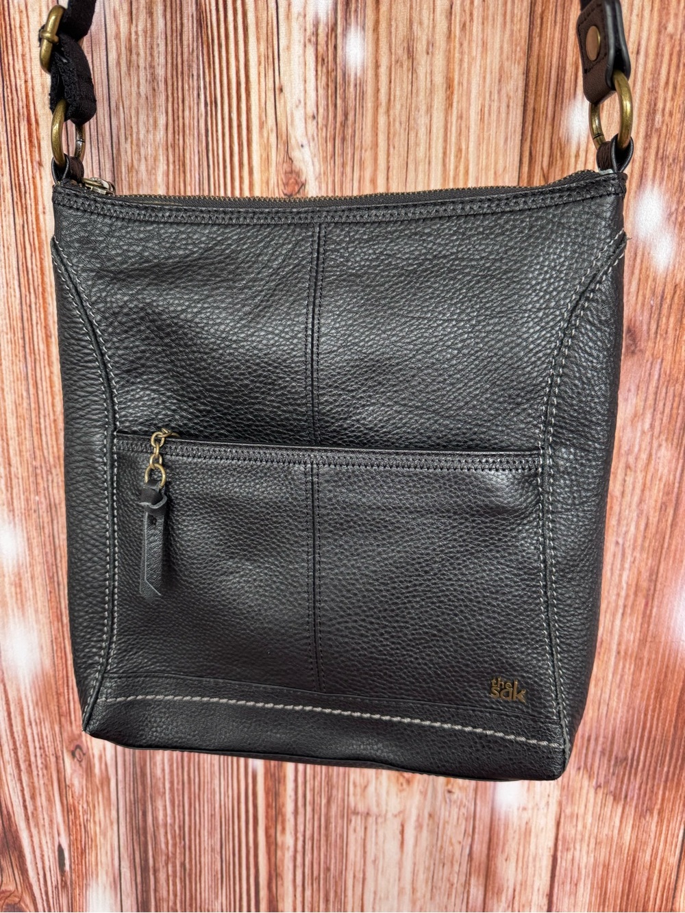 The Sak Black Pebbled Leather Crossbody Bag - Picture 2 of 11